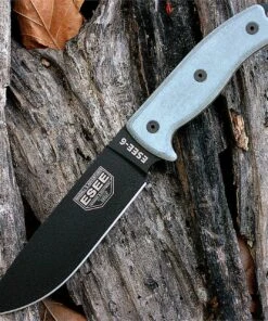 ESEE Knives ESEE-6 Plain Edge, Rounded Pommel, Green Sheath w/ Clip Plate