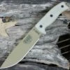 ESEE Knives ESEE-6 Dark Earth Plain Edge, Rounded Pommel, Green Micarta Handle, Black Molded Sheath w/ Clip Plate