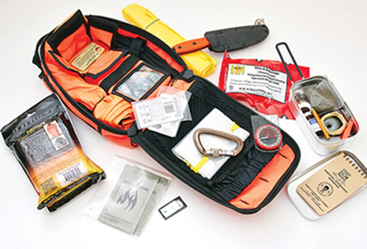 ESEE Knives ESEE Advanced Survival Kit, Orange Cordura Bag, Map Case, w/ ESEE 4P Black Blade, Orange G10 Handle 1 ESEE Knives ESEE Advanced Survival Kit, Orange Cordura Bag, Map Case, w/ ESEE 4P Black Blade, Orange G10 Handle