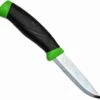Mora Knives Green Companion Fixed Blade, SS Blade, Rubber Handle