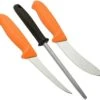 Mora Knives Orange Hunting Set 3000, SS Blades, Rubber Handles