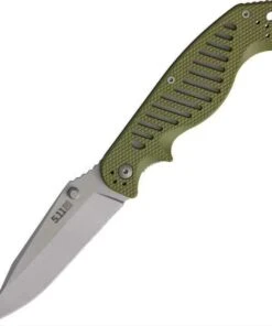 5.11 Tactical 51080 CS2 Spearpoint, 3.75" AUS-8 Combo Blade, Green FRN Handle