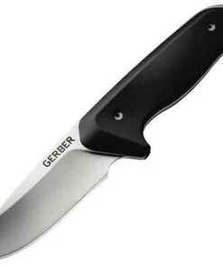 Gerber GR2197 Hunting Moment, 3.63" 5Cr15MoV SS Plain Blade, Rubberized Handle, Nylon Sheath