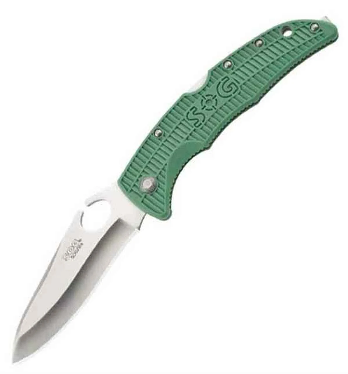 SOG SOGziila (Small) Satin Plain Blade Green FRN Handle 1 SOG SOGziila (Small) Satin Plain Blade Green FRN Handle