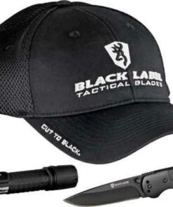 Browning Knives Browning BR136BL Cut to Black Combo, Knife, Flashlight, Hat
