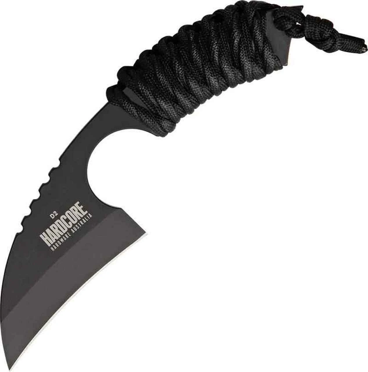 Hardcore Hardware Australia Little Field Knife, D2 Steel, Black Para-cord Handle 1 Hardcore Hardware Australia Little Field Knife, D2 Steel, Black Para-cord Handle