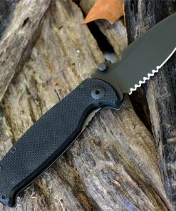 DPx Hest/F 2.0 Triple Black Special Edition G10/Titanium handle, Framelock Serrated Edge folder, Left Hand Carry