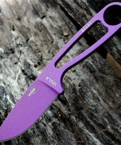 ESEE Knives ESEE IZULA Knife, Purple, Concealed Carry Knife, Injection Molded Clear Sheath, Clip Plate