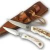 Knives of Alaska Jaeger & Cub Combo Set, Stag Handles, w/ Leather Sheath