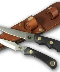 Knives of Alaska Jaeger & Cub Combo Set, Suregrip Handles, w/ Leather Sheath