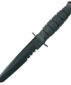 Ka-bar Short Black Tanto, Part Serrated