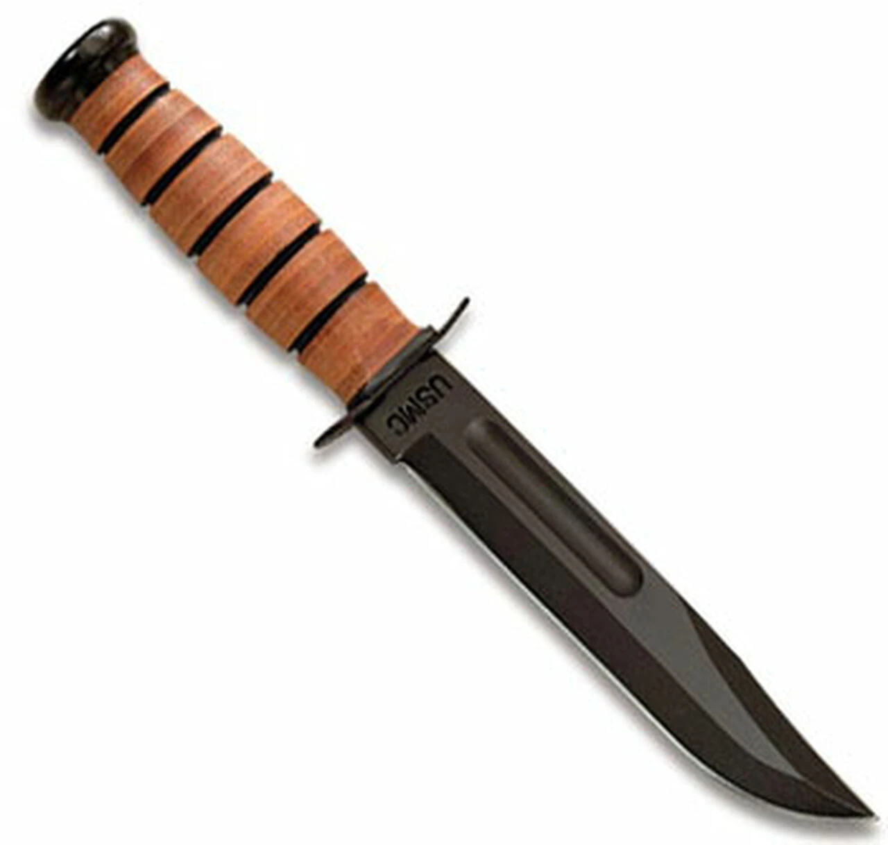Ka-Bar Full Size USMC Knife, Leather Sheath, Plain Edge 1 Ka-Bar Full Size USMC Knife, Leather Sheath, Plain Edge