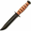 Ka-Bar Full Size US ARMY Knife, Leather Sheath, Plain Edge