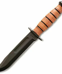 Ka-Bar Full Size US ARMY Knife, Leather Sheath, Plain Edge