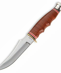 Ka-Bar KA1233 Skinner Hunter, 4.37" SS Plain Blade, Leather Handle, Leather Sheath