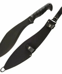 Ka-Bar Kukri Machete, 11.5 in 1085 steel blade, Black Kraton G, Leather/Cordura Sheath