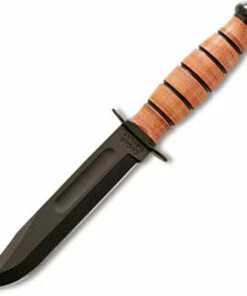 Ka-Bar Short USA Knife, Leather Sheath, Plain Edge