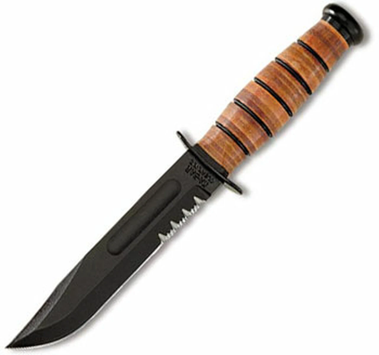 Ka-Bar Short USMC Knife, Leather Sheath, Combo Edge 1 Ka-Bar Short USMC Knife, Leather Sheath, Combo Edge