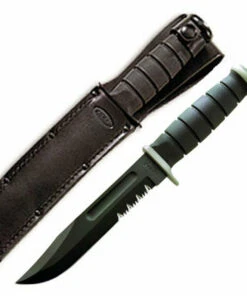 Ka-Bar D2 Extreme, With Black Leather Sheath, ComboEdge