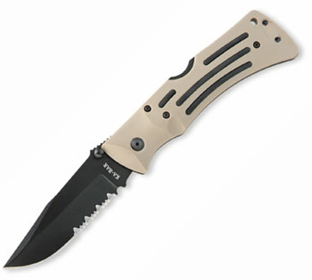 Ka-Bar Mule Folder, Part Serrated, Desert Handle 1 Ka-Bar Mule Folder, Part Serrated, Desert Handle
