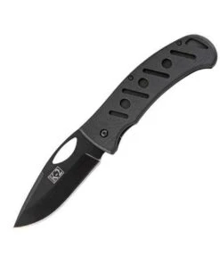 Ka-Bar KA- BAR K2 Gila, Black Aluminum Handle, Black Blade, Plain Edge