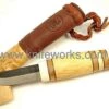 Kero Knives Kero Pello, Curly Birch and Reindeer Antler Handle, 3 in High Carbon Steel Blade