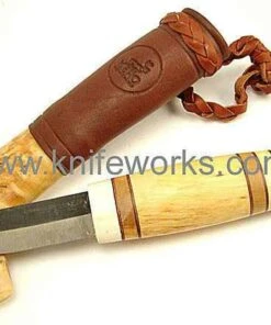 Kero Knives Kero Pello, Curly Birch and Reindeer Antler Handle, 3 in High Carbon Steel Blade