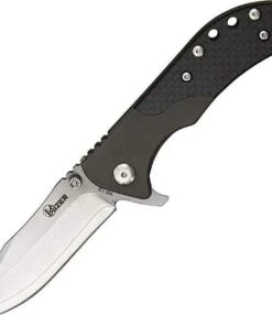Kizer Cutlery KI302F Folder, 2.25" VG-10 Damascus Plain Blade, Titanium Handle, Carbon Fiber Inlay