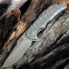 Kizer Cutlery, Caligine, 401D, 3.58 in. S35VN Drop Point Stonewashed Blade, Framelock