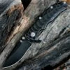 Kizer Cutlery, Caligine, 401D1, 3.58 in. S35VN Drop Point Black Stonewashed Blade, Framelock