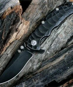 Kizer Cutlery, Caligine, 401D1, 3.58 in. S35VN Drop Point Black Stonewashed Blade, Framelock