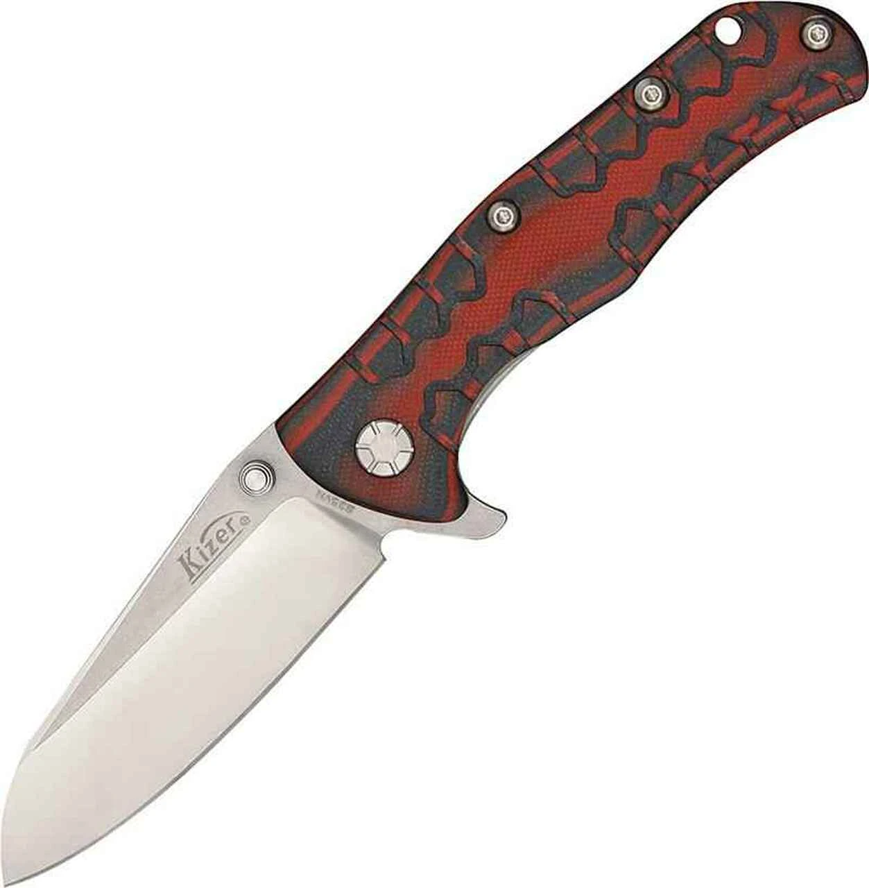 Kizer Cutlery Kizer Titanium Linerlock Folder, S35VN, Red and Black G-10 Handle 1 Kizer Cutlery Kizer Titanium Linerlock Folder, S35VN, Red and Black G-10 Handle