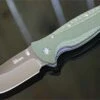 Kizer Cutlery Titanium Linerlock, S35VN, Green Scalloped G-10 Handle