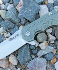 Kizer Cutlery Kizer KI4423 Cutlery Framelock, 4.05" CPM-S35VN SS Plain Blade, Titanium Handle