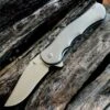 Kizer Cutlery, 455A1, Dorado, 3.48 in. S35VN Clip Point Stonewashed Blade, Titanium Handle, Framelock