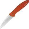 Kershaw Knives Kershaw 1660OR Leek, 3" Sandvik 14C28N Plain Blade, Orange Anodized Aluminum Handle