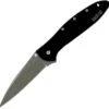 Kershaw Knives Kershaw 1660SWBLK Leek, 3" Sandvik 14C28N Plain Blade, Black Anodized Aluminum Handle