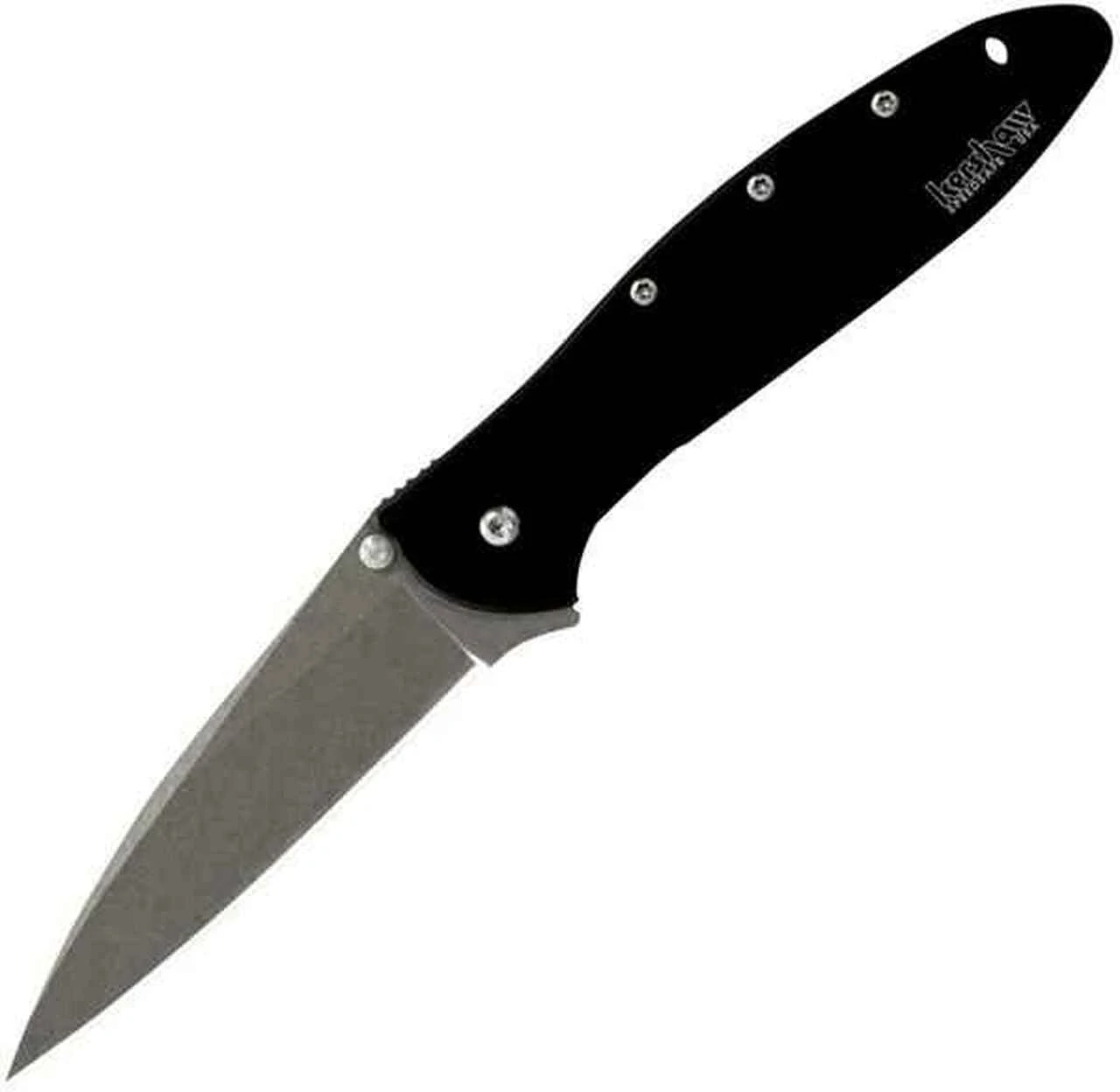 Kershaw Knives Kershaw 1660SWBLK Leek, 3" Sandvik 14C28N Plain Blade, Black Anodized Aluminum Handle 1 Kershaw Knives Kershaw 1660SWBLK Leek, 3" Sandvik 14C28N Plain Blade, Black Anodized Aluminum Handle