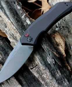 Kershaw Knives Kershaw 7100BW Launch 1 Auto, 3.4" CPM154 Blackwash Plain Blade, Anodized Aluminum Handle