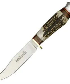 Linder Traveller, 9" Overall, 420 Stainless Steel Blade, w/ Dark Brown Leather Belt Sheath