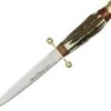 Linder Dagger, 5" 440 Stainless Dagger Blade, Brown Leather Sheath w/ Silver Finish Metal Trim
