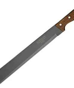Linder LD449036 Heavy Duty Machete, 14.5" SS Plain Blade, Wood Handle, Black Nylon Sheath