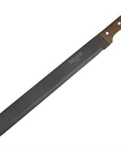 Linder LD449045 Heavy Duty Machete, 18" SS Plain Blade, Wood Handle, Black Nylon Sheath
