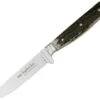 Linder Jagdnicker Classic Hunter,4 1/4" Stainless Blad, Black Leather Covered Scabbard w/ Silver Finish Metal Trim