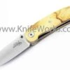 LionSteel Lion Steel Mini, Olive Wood Handle, w/ Black Leather Pouch