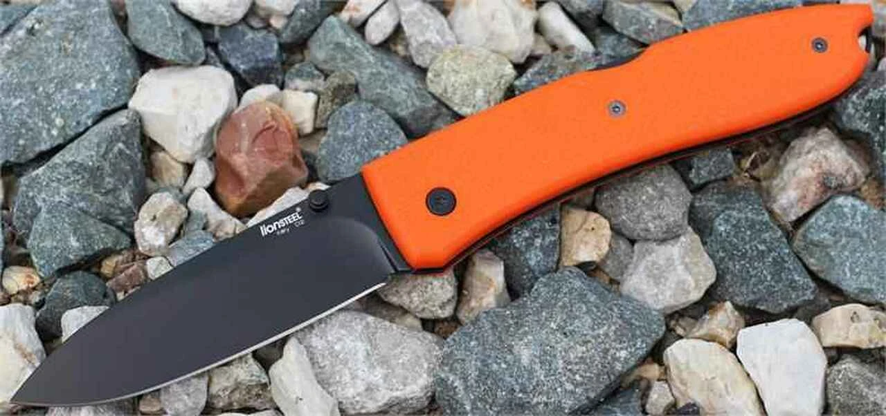 LionSteel Lion Steel Opera Lockback, D2 Steel, Orange G10 Handle 1 LionSteel Lion Steel Opera Lockback, D2 Steel, Orange G10 Handle