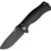 LionSteel lion STEEL Monolithic, Black Aluminum Handle, Black Plain Edge, w/ Glass Breaker