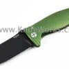 LionSteel Lion Steel Molletta, Green Aluminum Handle, Black Plain Edge