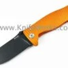 LionSteel Lion Steel Molletta, Orange Aluminum Handle, Black Plain Edge