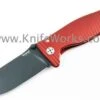 LionSteel Lion Steel Molletta, Red Aluminum Handle, Black Plain Edge